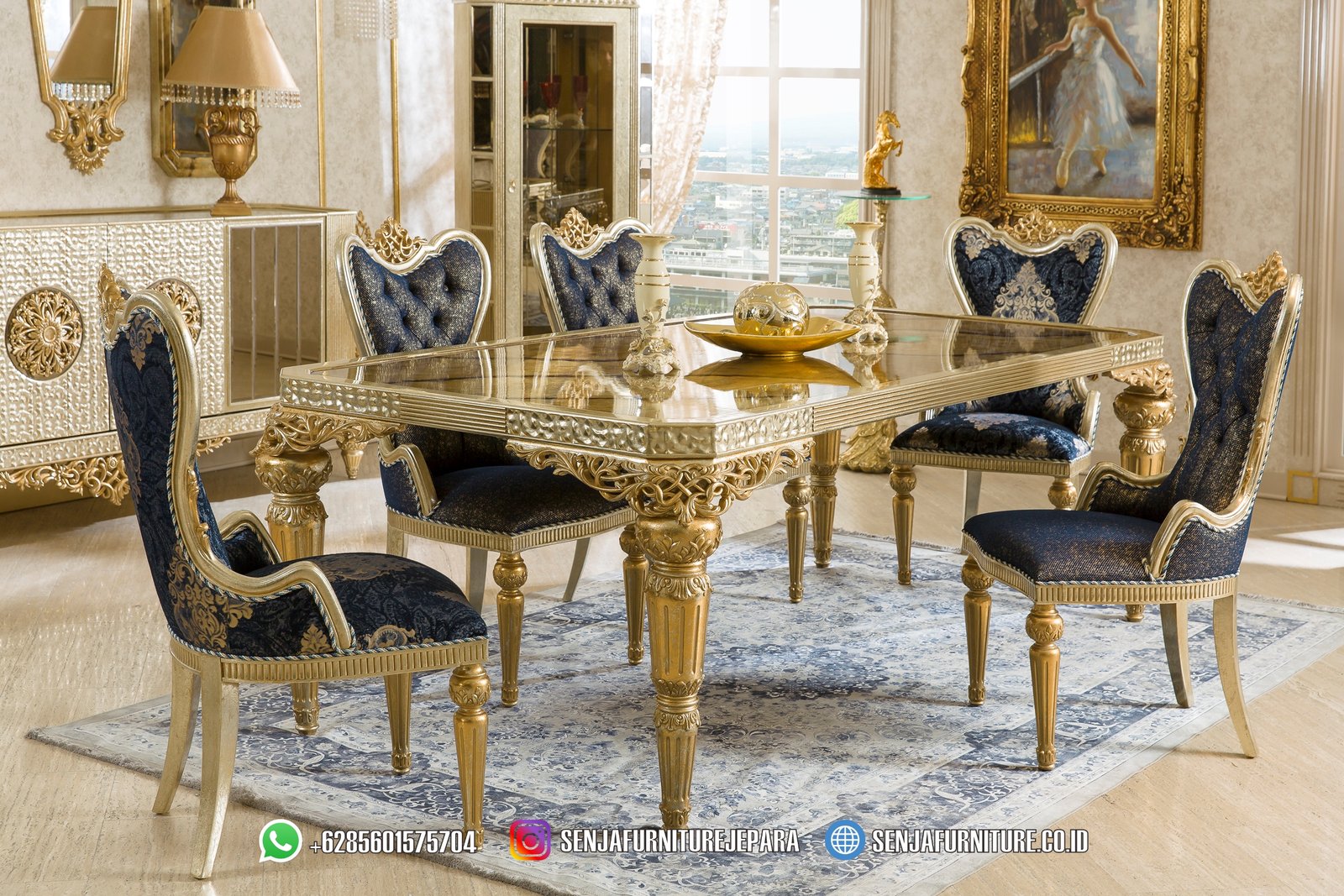 Set Meja Makan Mewah 6 Kursi Ukiran Jepara Gold Glossy Meja Makan Mewah, Meja Makan Klasik, Meja Makan Kayu Jati, Meja Makan Minimalis, Ruang Makan Mewah, Meja Makan Mewah 4 Kursi, Meja Makan Mewah 6 Kursi, Meja Makan Mewah 8 Kursi, Meja Makan Mewah 10 Kursi, Meja Makan Mewah 12 Kursi, Meja Makan Klasik Eropa, Kursi Makan Mewah, Meja Makan Jepara