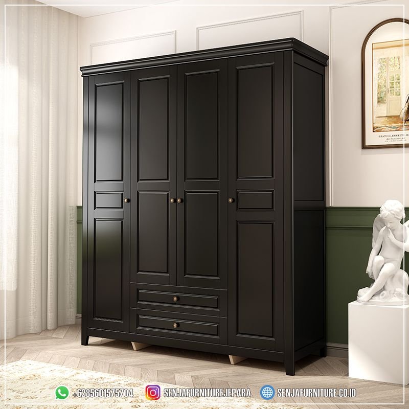 Mebel Lemari Pakaian Jati Jepara 4 Pintu Desain Custom Lemari Pakaian Jati, Lemari Pakaian Minimalis, Lemari Pakaian Mewah, Lemari Pakaian Klasik, Lemari Pakaian Ukir Jepara, Lemari Pakaian 3 Pintu, Lemari Pakaian 4 Pintu, Lemari Pakaian 5 Pintu, Lemari Pakaian 6 Pintu, Classic Wardrobe, Lemari Baju Jati, Walk In Closet